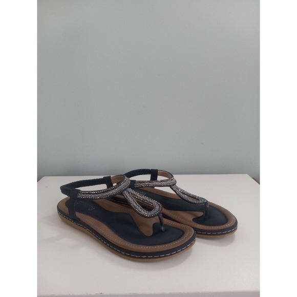 Gracosy Women's Navy Blue Color Stretchy Strap Sandals Size 41 - Picture 1 of 11